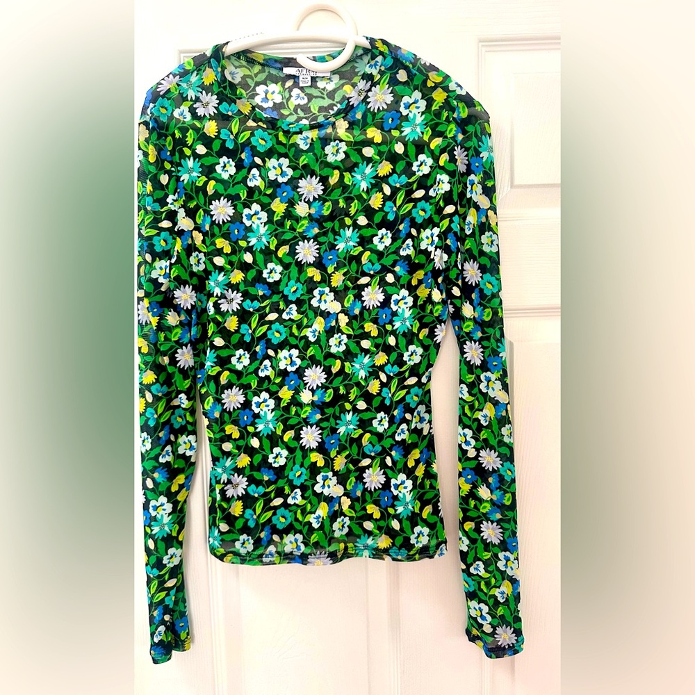 AFRM Los Angeles long sleeve top, polyester/spandex.